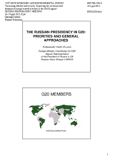 Presentation by Amb. Vadim Lukov, Foreign Ministry Coordinator G20