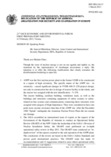 Speaking Points by Mr. Samvel Mkrtchian, Director, Arms Control and International Security Department, Ministry for Foreign Affairs