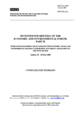 Consolidated Summary of the 17th OSCE Economic and Environmental Forum: Part 2