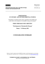 Consolidated Summary of the 1st Preparatory Meeting of the 19th OSCE Economic and Environmental Forum