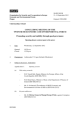 Journal of the Concluding Meeting of the 20th Economic and Environmental Forum