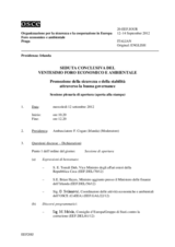 Journal of the Concluding Meeting of the 20th Economic and Environmental Forum