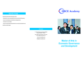 Master of Arts in Economic Governance and Development