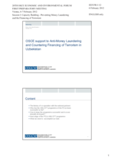 Presentation by Mr. Khusanov, OSCE Project Co-ordinator in Uzbekistan