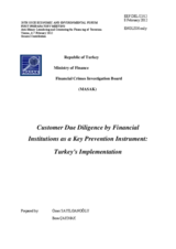 Customer Due Diligence by Financial Institutions as a Key Prevention Instrument, MASAK