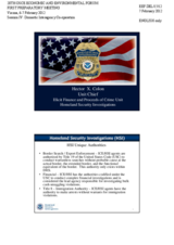 Presentation by Mr. Colon, Homeland Security Investigations
