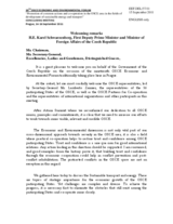 Remarks by H.E. Mr. Karel Schwarzenberg, First Deputy Prime Minister and Minister of Foreign Affairs