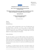 Remarks by Amb. Lamberto Zannier, OSCE Secretary General