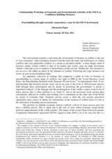 Peacebuilding through economic cooperation: a case for the OSCE involvement