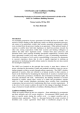 Civil Society and Confidence Building