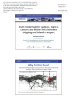 Presentation by Mr. Anthony Pearce, Senior Advisor, Project for Development of Logistic Centers/Nodes in Central Asia