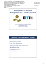 Presentation by Movsumov, Executive Director of State Oil Fund of the Republic of Azerbaijan on Transparency in Revenue Management