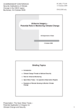 Presentation on the Open Skies Treaty - Potential Application of Imagery for Climate Change and Security