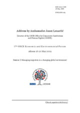 Statement by Amb. Lenarcic, Director of the ODIHR