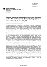 Presentation by Ambassador Andrej Benedejcic, Director General, Directorate for Policy Planning and Multilateral Relations, Ministry for Foreign Affairs, Slovenia