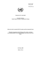 Keynote Speech by Mr. Jan Kubis, Executive Secretary of the United Nations Economic Commission for Europe (UNECE)