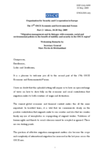 Welcoming Remarks by Ambassador Marc Perrin de Brichambaut, OSCE Secretary General