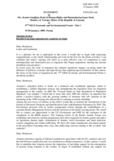 Statement by Ms Karine Soudjian, Head of Human Rights and Humanitarian Issues Desk, Ministry of Foreign Affairs of Armenia