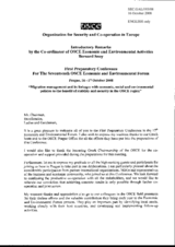 Introductory Remarks by the Co-ordinator of OSCE Economic and Environmental Activities Bernard Snoy