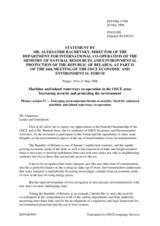 Statement by Alexandre Rachevsky, Director of the Department for International Co-operation, Ministry of Natural Resources and Environmental Protection