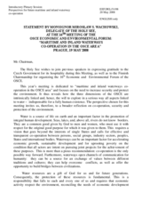 Statement by Monsignor Miroslaw S. Wachowski