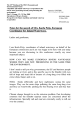 Notes for the speech of Karla Peijs, European Coordinator for Inland Waterways