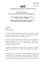 Introductory Remarks by OSCE Secretary General Marc Perrin de Brichambaut