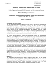 Concept Paper by Ukraine on the "Safety of Navigation and Environmental Security in a Transboundery Context in the Black Sea Basin"