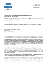 Keynote Address by H.E. Mr.Tiilikainen, Minister of the Environment of Finland