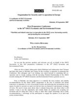Welcoming remarks by Mr. Bernard Snoy, Co-ordinator of OSCE Economic and Environmental Activities