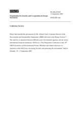 Presentation by Mr. Alistair Clark, Corporate Director of the Environment and Sustainability Department, EBRD