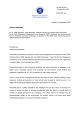 Opening Statement by Dr. Teija Tiilikainen, State Secretary (Political), Ministry for Foreign Affairs of Finland