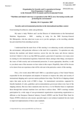 Speech by Andy Winbow, Director of Administration at the International Maritime Organization, IMO