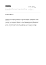 Presentation by Mr. Bo Libert, Regional Environmental Adviser, UNECE delivered at the Plenary Session 6