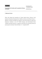 Presentation by Captain Serban Berescu, Director, Naval Operations Department, Romanian Naval Authority