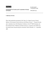 Presentation by Mr. Harry Liiv, Deputy Secretary General, Ministry of Environment, Estonia