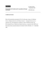 Presentation by Ms. Eva Descamps, Agency for Maritime Services, Belgium