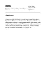 Presentation by Mr. Rustem Khamitov, Russian Federal Agency of Water Resources, the Russian Federation