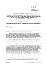 Contribution by Mr. Ramiz Rzayev, Chief of Protocol and Organization Sector, Ministry of Ecology and Natural Resources, Azerbaijan