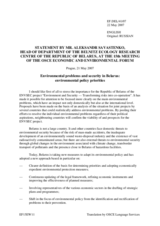 Statement by Aleksandr Savastenko, Head of Department of the Belnitz Ecology Research Centre of the Republic of Belarus
