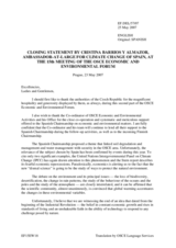 Statement by Ambassador at Large for Climate Change, Cristina Barrios y Almazor, Ministry of Foreign Affairs, Spain, OSCE Chairmanship