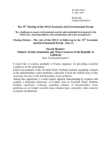 Statement by Masaid Hamidov, Minister of land reclamation and water recources of the Republic of Tajikistan