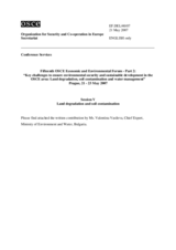 Contribution by Valentina Vasileva, Chief Expert, Ministry of Environment and Water, Bulgaria