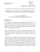 Address by Mr. Janez Podobnik, Minister of the environment and spatial planning of Slovenia