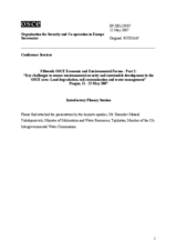 Water resourses- factor of security, cooperation and development of the Central-Asian region. Problems and ways of their resolving. Questions and prospects (ru)