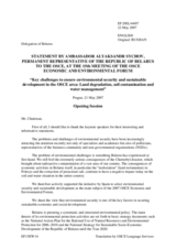 Statement by Ambassador Alyaksandr Sychov, Permanent Representative of the Republic of Belarus to the OSCE