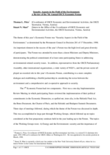 Security Aspects in the Field of the Environment: A review of the 7th Annual OSCE Economic Forum