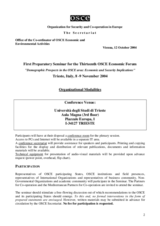 Organizational modalities for the First Preparatory Seminar for the Thirteenth OSCE Economic Forum, Trieste