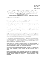 Address by Revaz Babunashvili, Charge d'Affaires a.i., Counselor, Embassy of Georgia to the Slovak Republic and the Republic of Slovenia