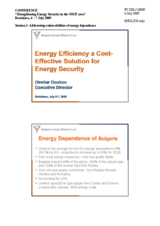Presentation by Dimitar Dukov, Deputy Executive Director, Bulgarian Energy Efficiency Fund